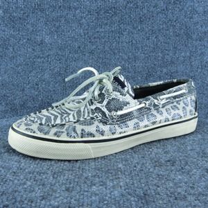 SPERRY Women Boat‎ Shoe Gray Fabric Lace Up Size 8 Medium